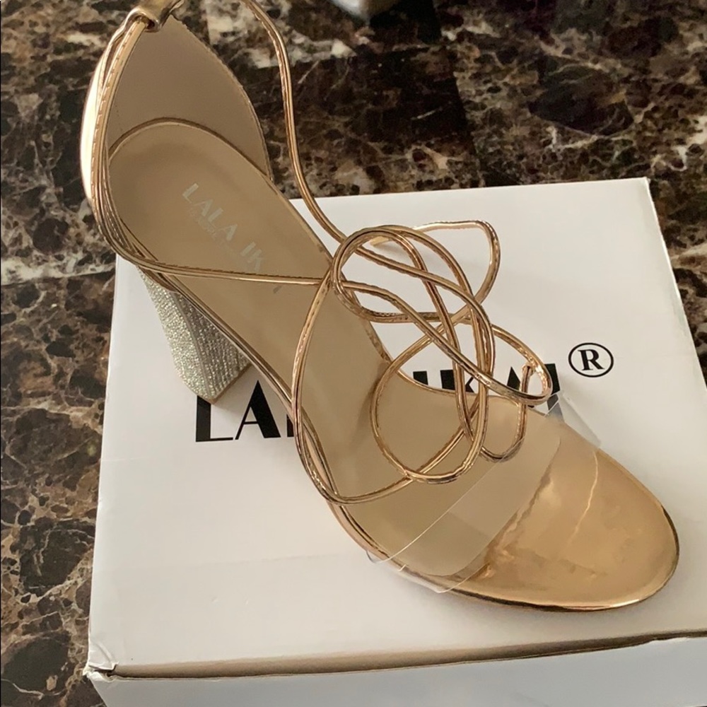 Rose Gold open toe heels